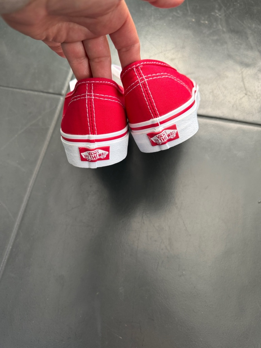Vans Red Canvas Lace-Up Sneakers - Picture 2 of 3
